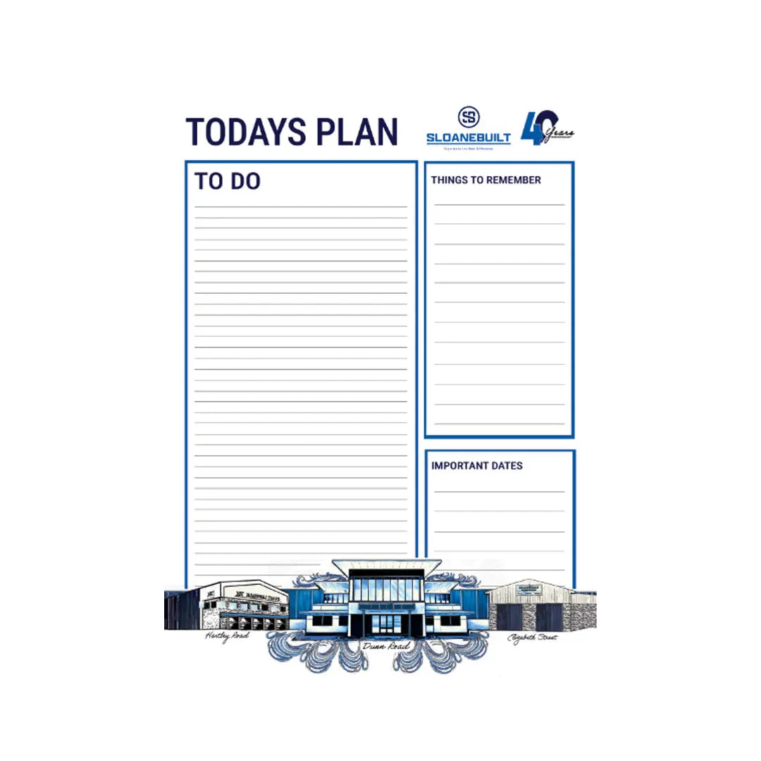 40 Year Anniversary Notepad ‘Building Motif’