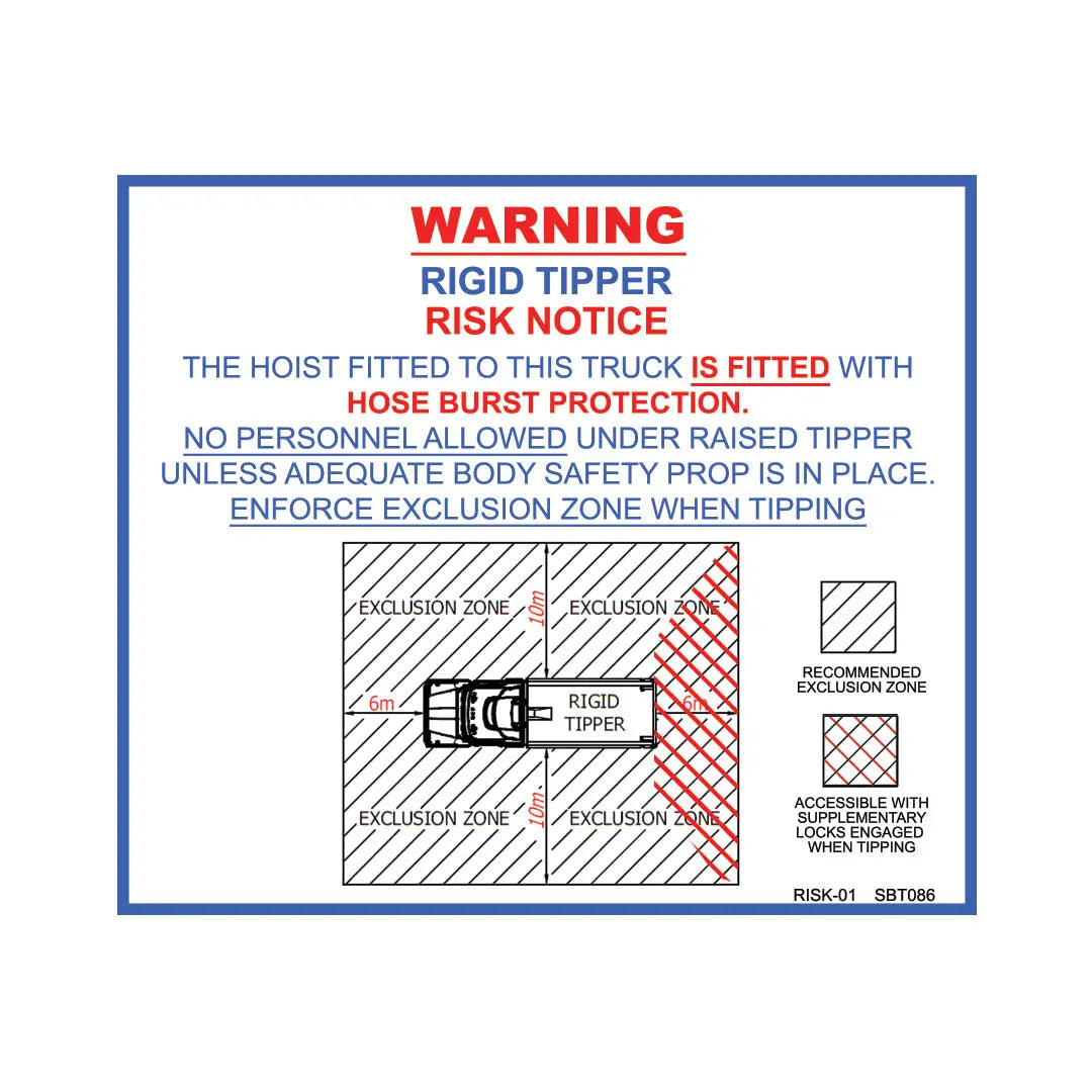 Rigid Exclusion Zone - Burst Protection Decal