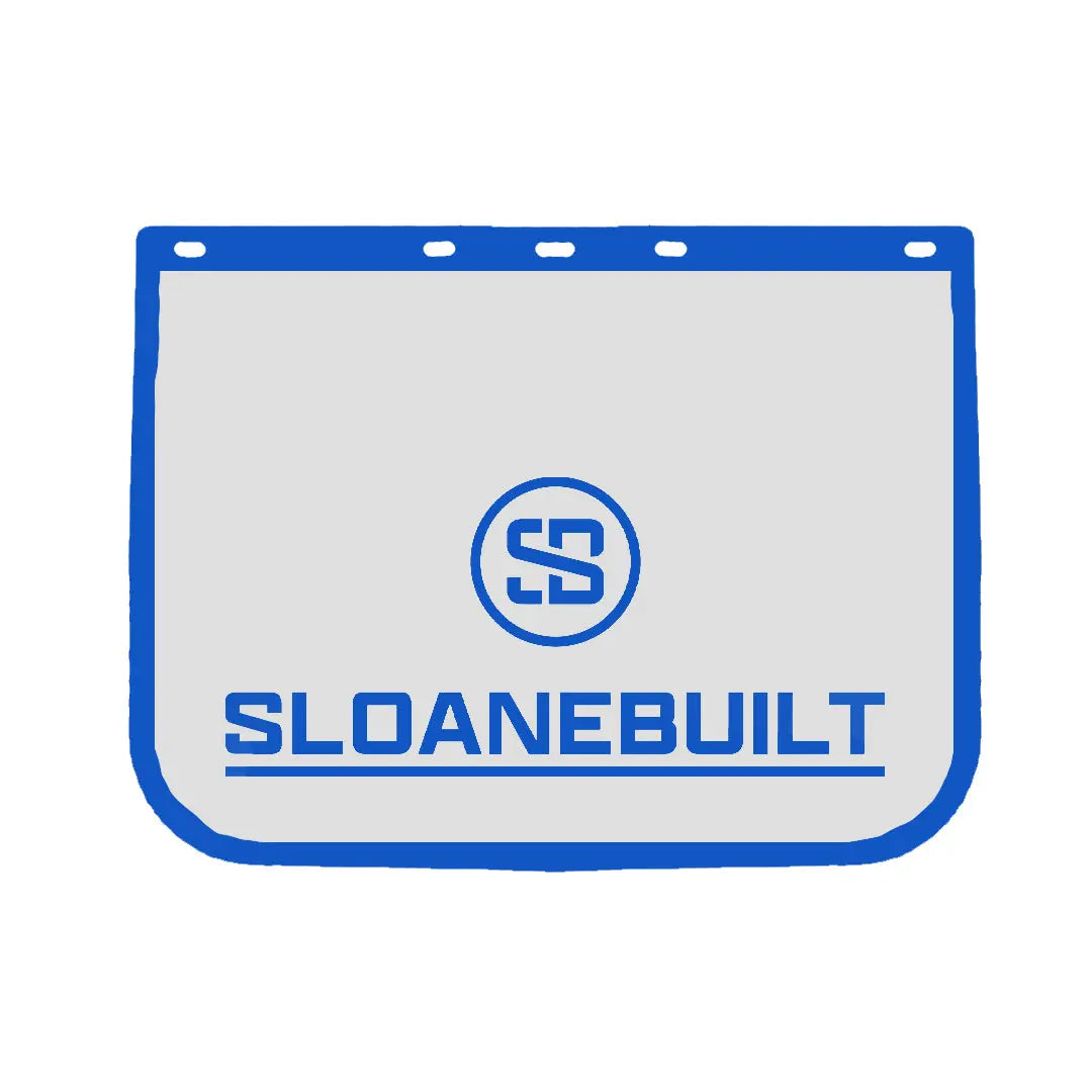 13" X 24" Sloanebuilt Mudflap New Logo Blue & White