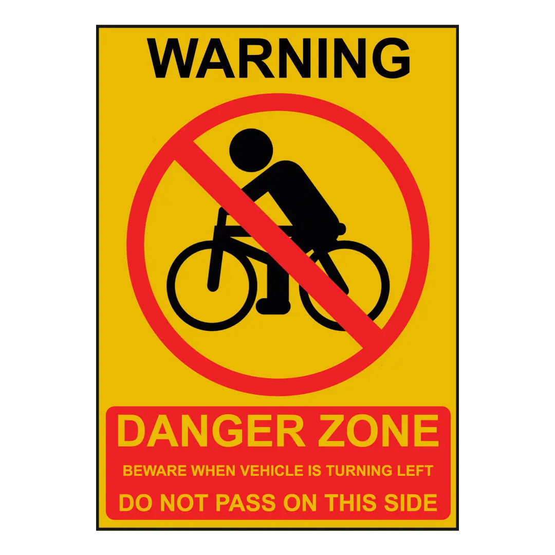 Danger Do Not Pass On Left Decal