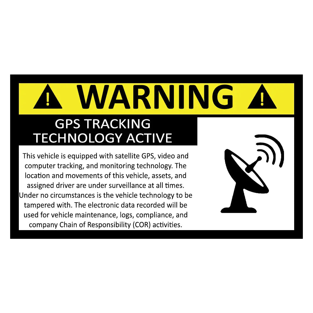 Warning GPS Tracking Active Decal