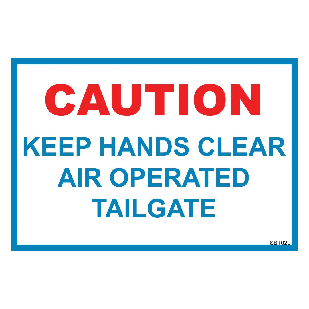 Keep Hands Clear Air Operated Tailgate Decal Sloanebuilt