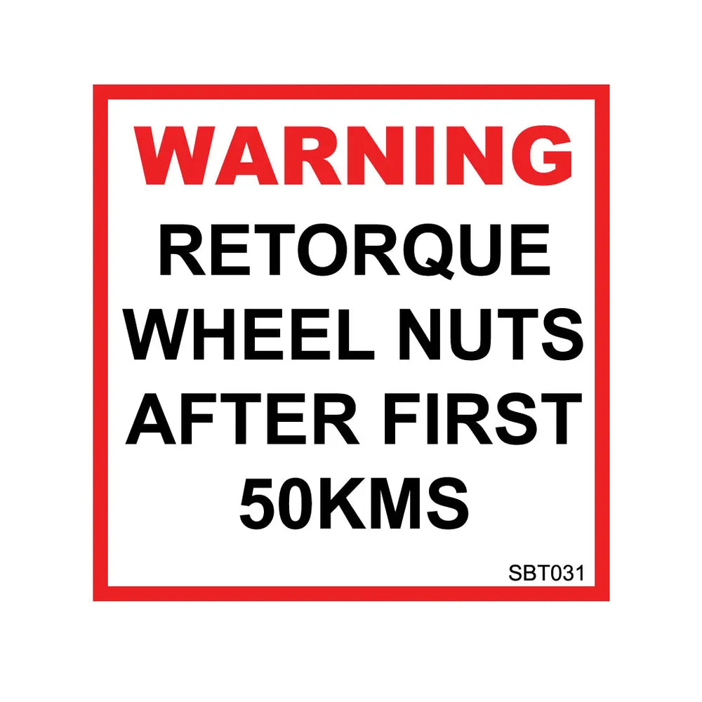 Retorque Wheel Nuts Decal Sloanebuilt