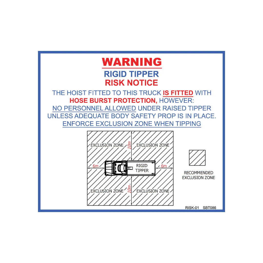 Rigid Exclusion Zone - Burst Protection Decal 