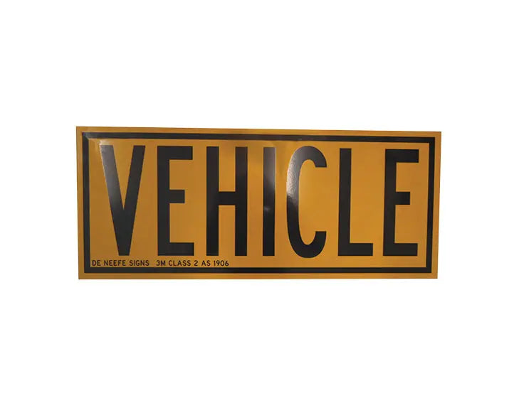 'Vehicle' Rear Sign Plate - Aluminium Sloanebuilt